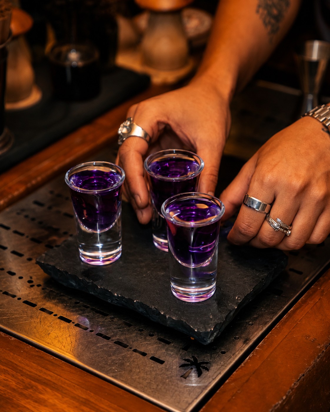 The Blue Tongue Shot: Baagh Blue served straight and cold